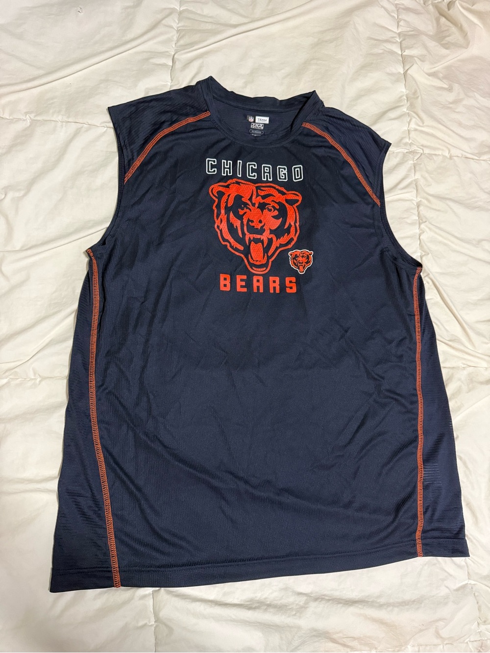 NFL Chicago Bears Navy and Orange Sleeveless Performance Jersey
